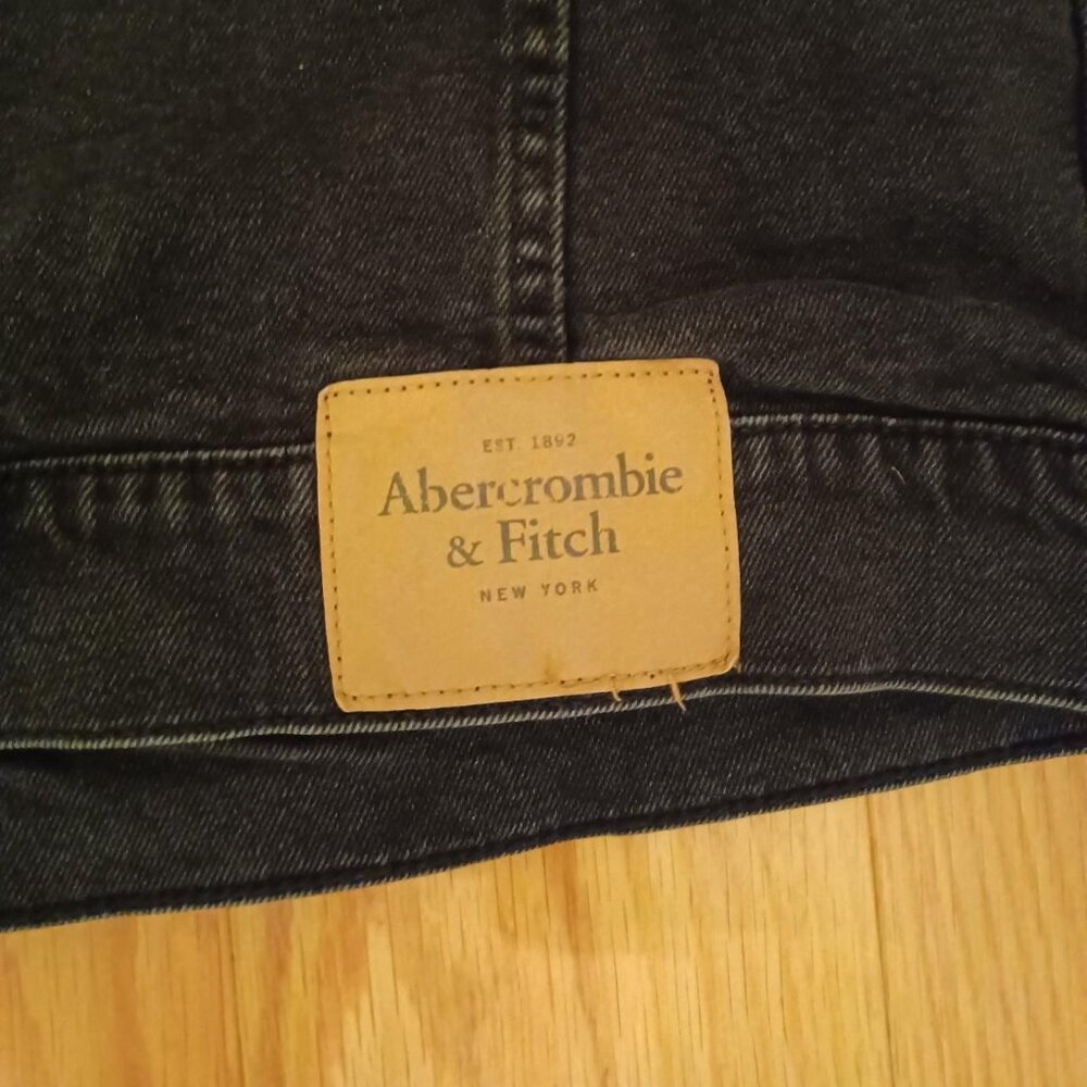 Abercrombie & Fitch Men's Black and Gray Hoodie Jacket - Picture 5 of 7